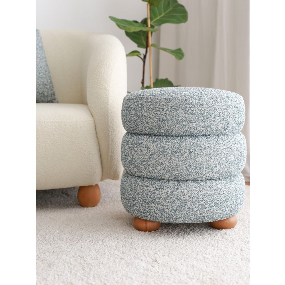 Boumy Wood - Plavi Plavi Sivi Pouf slika 2
