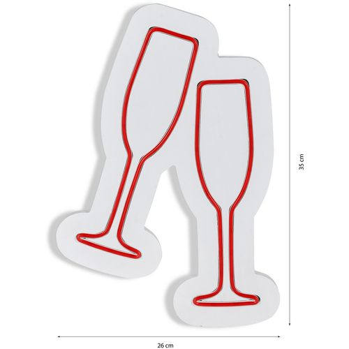 Wallity Ukrasna plastična LED rasvjeta, Champagne Glasses - Red slika 18