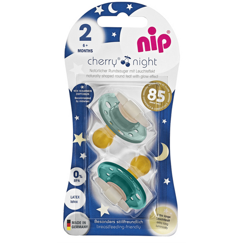 nip® Duda varalica Cherry Night 6m+ (veličina 2) - Latex, 2kom Mint slika 4