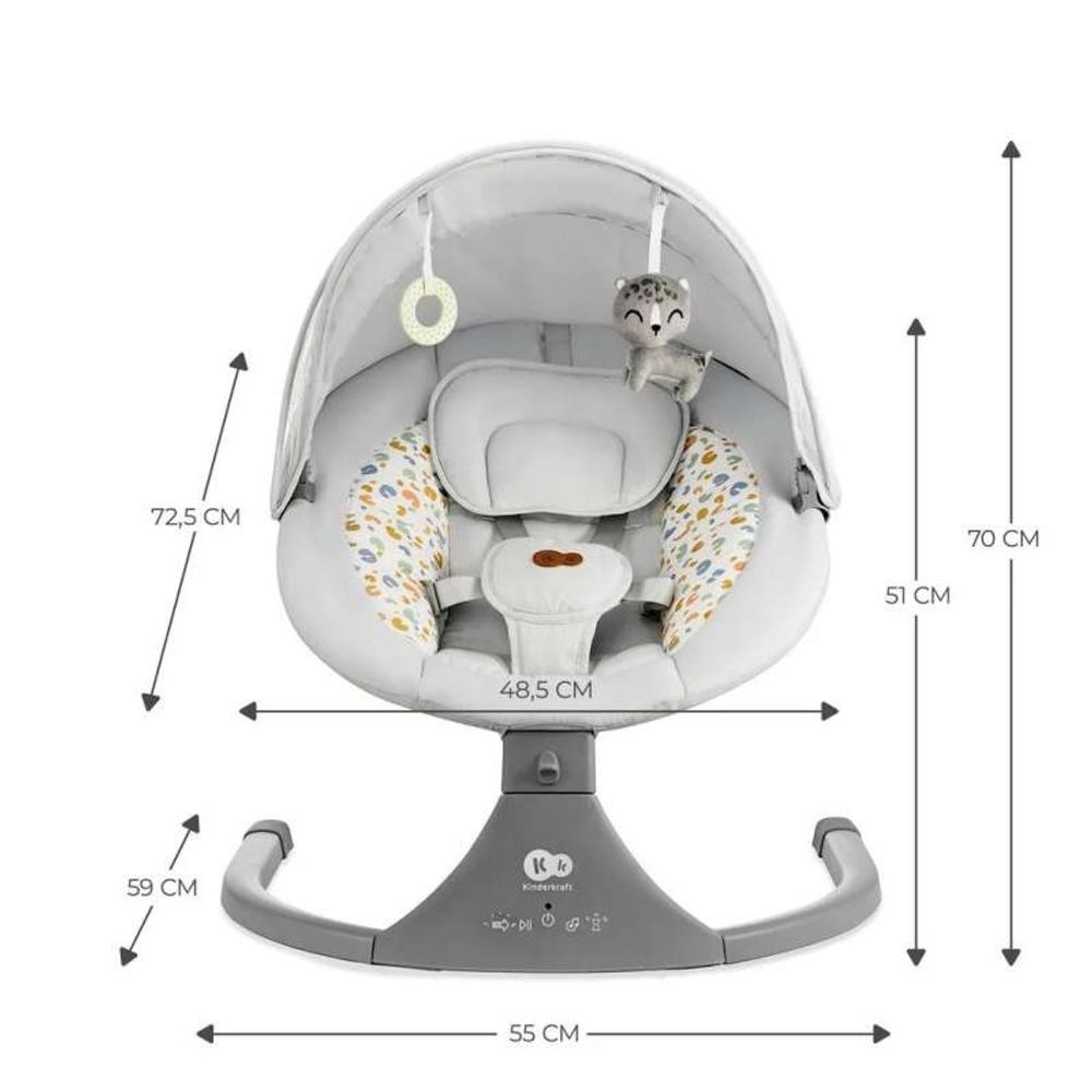 Kinderkraft Električna ležaljka Lumi2, Light Gray slika 3