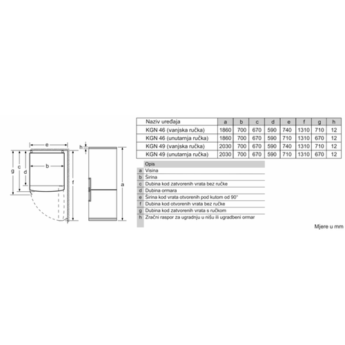 Bosch kombinirani hladnjak KGN49XLEA slika 7