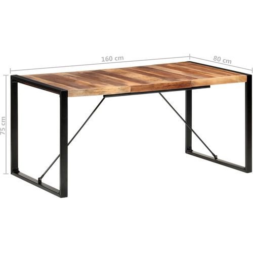 Blagovaonski stol 160 x 80 x 75 cm od masivnog drva i šišama slika 6