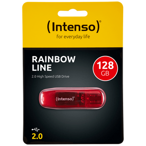 (Intenso) USB Flash drive 128GB Hi-Speed USB 2.0, Rainbow Line, RED - USB2.0-128GB/Rainbow