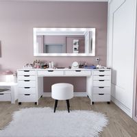 Duru 1600-55 Matte White Make-Up Table