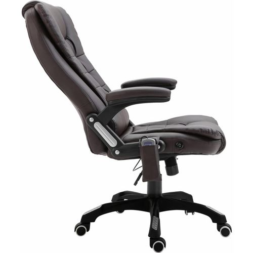 Masažna uredska stolica od umjetne kože smeđa slika 12