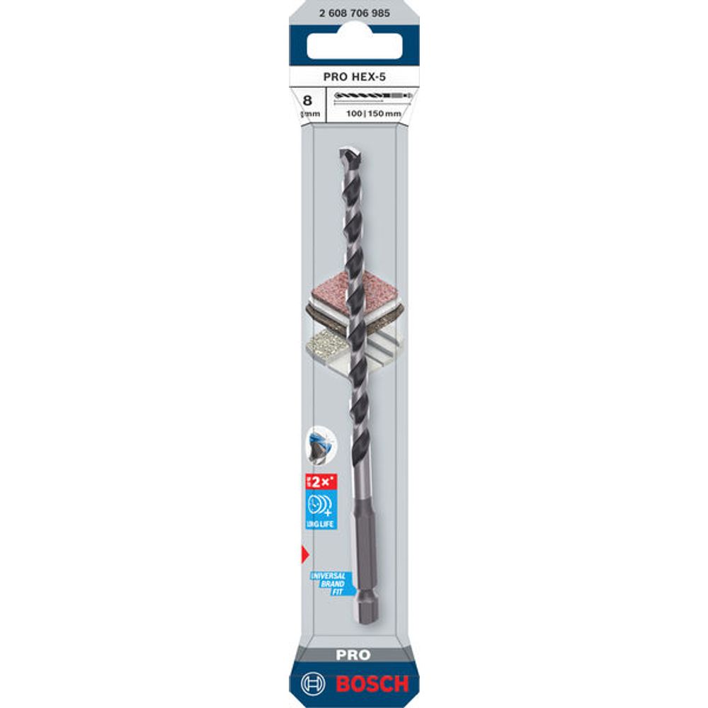 Bosch professional Svrdlo PRO HEX-5, 8 x 100 x 150 mm slika 1