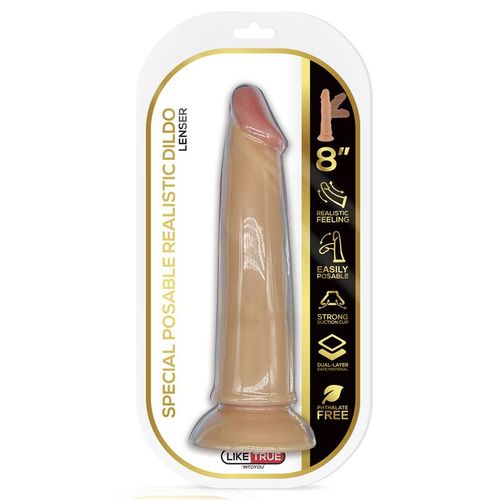 Liketrue Lenser dildo 8", natural slika 7