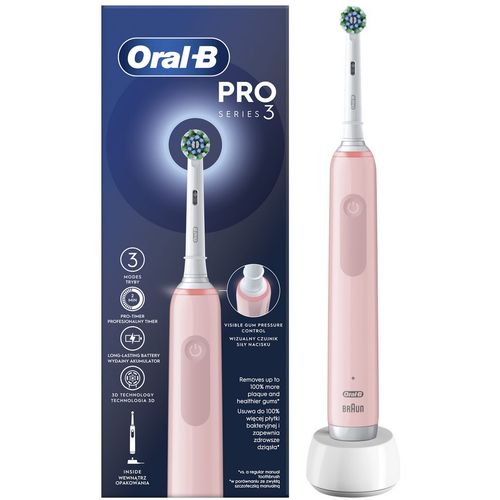 Oral-B električna četkica PRO SERIES 3 CROSS ACTION PINK slika 1