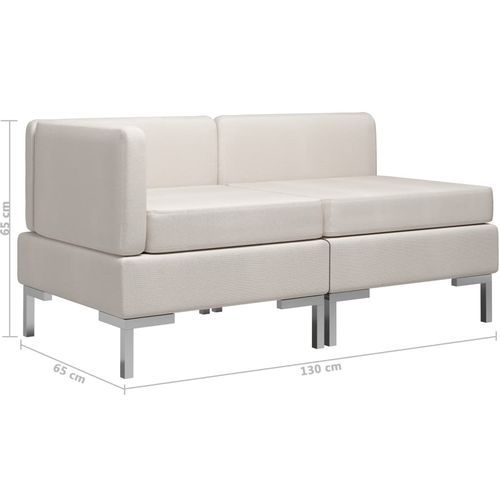 2-dijelni set sofa od tkanine krem slika 20