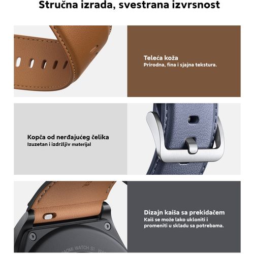 Xiaomi Mi Watch S1 Strap (Leather) Brown slika 5