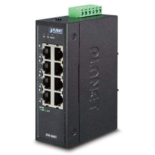 Planet Industrial 8-Port (8x100Mbps RJ45) Compact Ethernet Switch (-40~75 degrees C), unmanaged slika 1