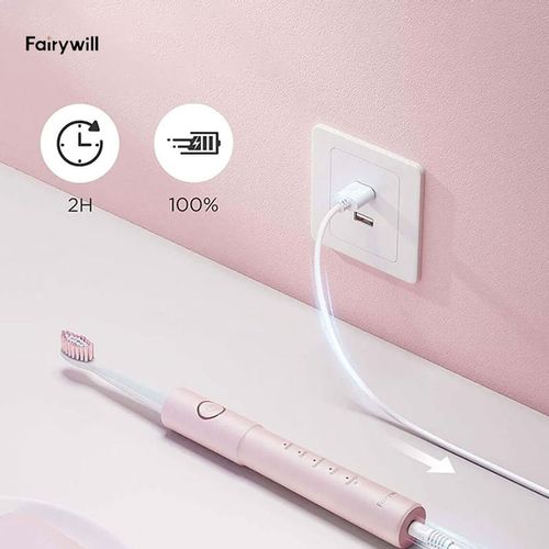 Fairywill E11 sonična električna četkica sa 8 nastavaka (pink) slika 5