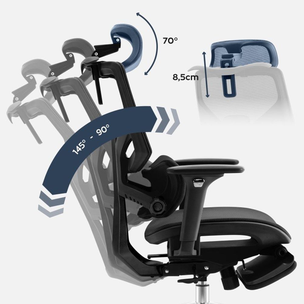 Ergonomska stolica Expert 8.7 Black Mesh slika 3