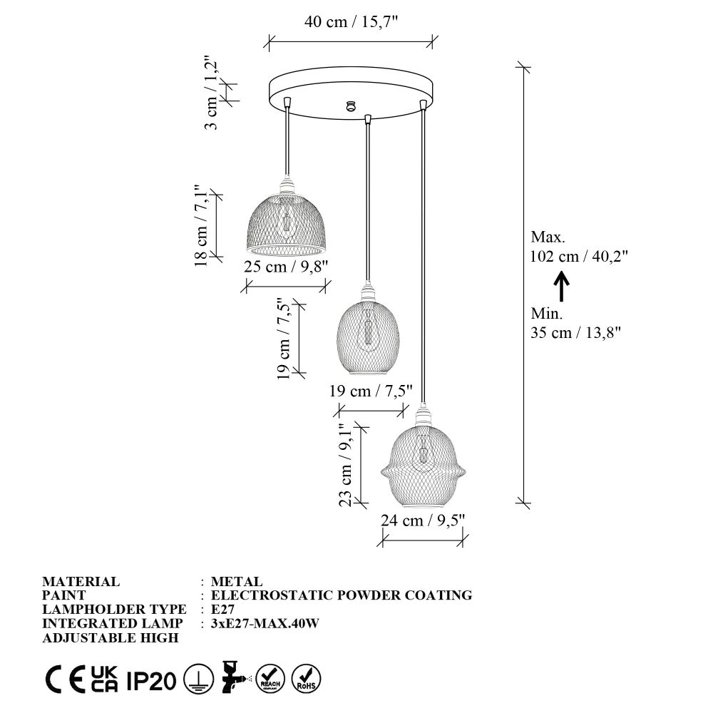 Luster Berk 16401-1-A - Crna boja slika 6