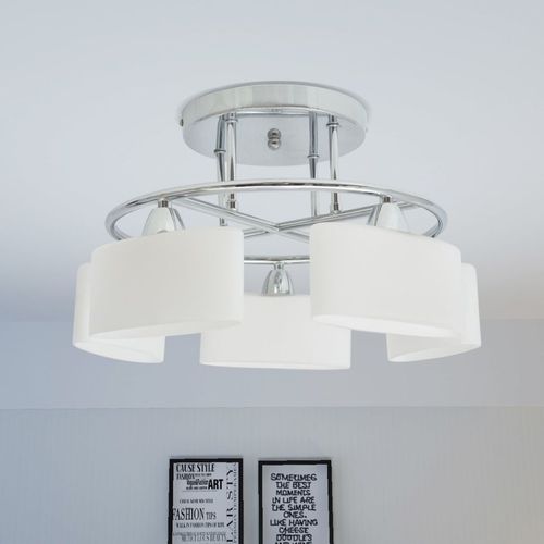 Stropna svjetiljka sa staklenim sjenilima za 5 žarulja E14 200 W slika 19
