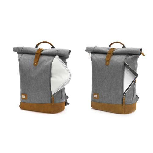 Fillikid torba/ruksak za pelene Rolltop Berlin, crna melange slika 4