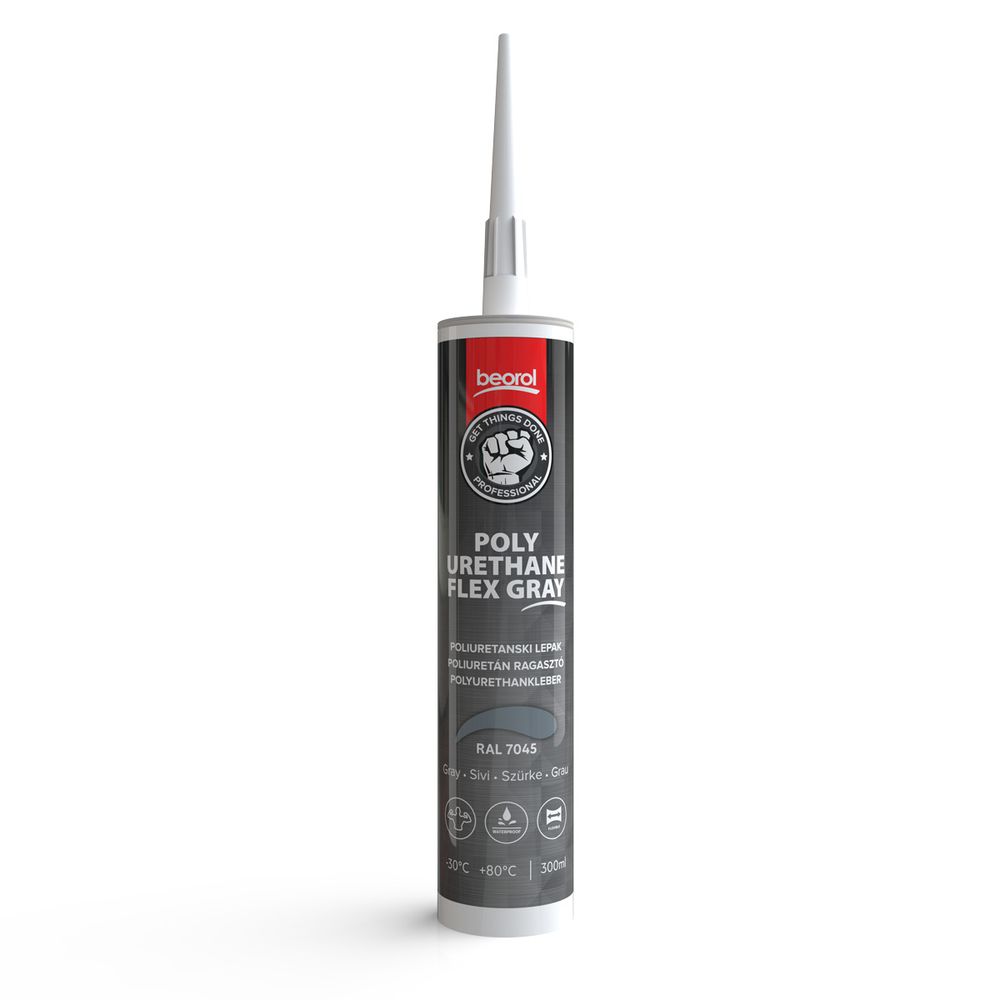 Beorol Polyurethane flex 300ml, lijepak, sivi slika 1