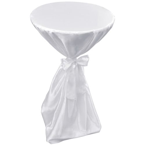 Bijeli stolnjak za stolove s vrpcom 80 cm 2 kom slika 27