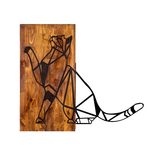 Cat WalnutBlack Decorative Wooden Wall Accessory slika 2