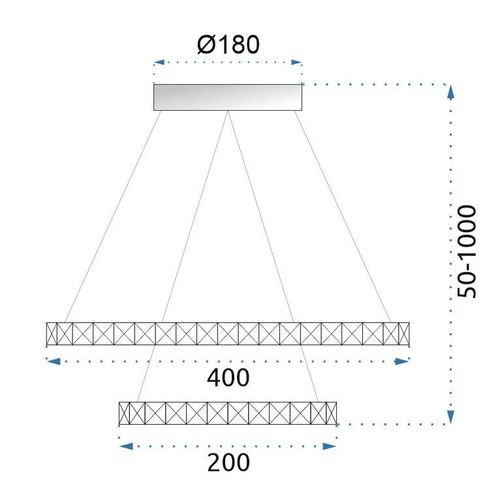 TOOLIGHT Stropna svjetiljka Vegas 20/40 + daljinski APP658 slika 14