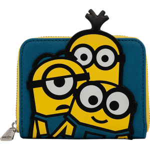 LOUNGEFLY MINION TRIPLE MINION BELLO ZIP AROUND WALLET