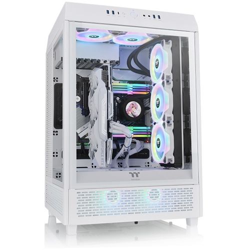 Thermaltake The Tower 500 SnowMid tower case, TG, bijela, 2x Standard 120mm fan slika 1