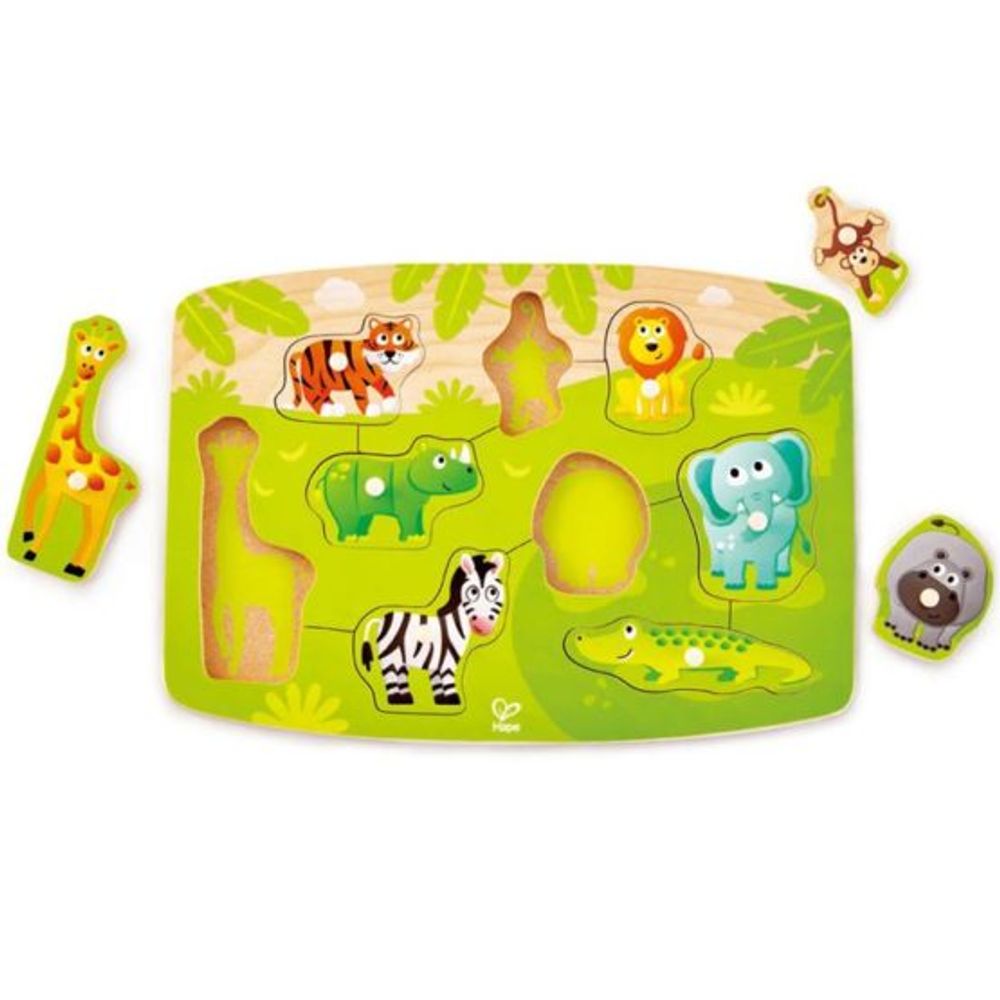 Hape Drvena slagalica Jungle Peg Puzzle E1405A slika 1