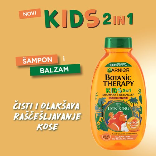 Garnier Botanic Therapy kids Apricot 2u1 dečIji šampon i balzam 250ml slika 3