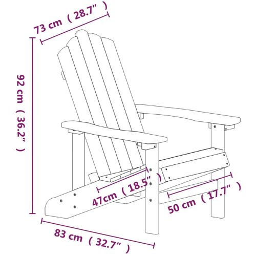 Vrtna stolica Adirondack HDPE antracit slika 7