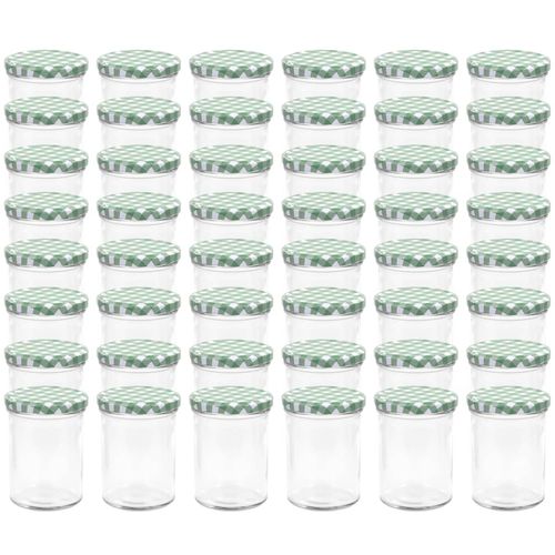 Staklenke za džem s bijelo-zelenim poklopcima 48 kom 400 ml slika 8