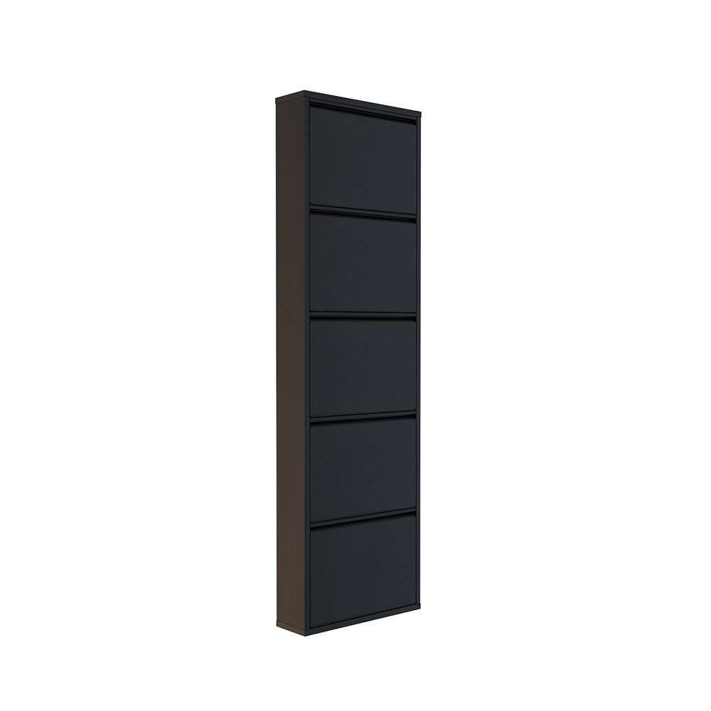 Ormar za cipele 5 komada Metal u crnoj boji slika 10