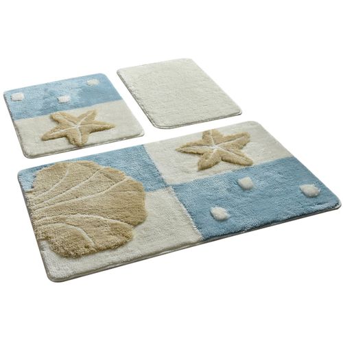 Deniz Yildizi - Blue  Multicolor Acrylic Bathmat Set (3 Pieces) slika 2