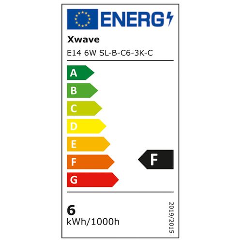 Xwave E14 6W SL-B-C6-3K-C LED Sijalica 3000K,185-265V,220V,520Lm,Toplo Bela slika 3