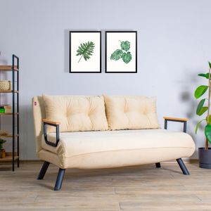 Sando 2-Seater - Krem Dvosjed koji se pretvara u krevet