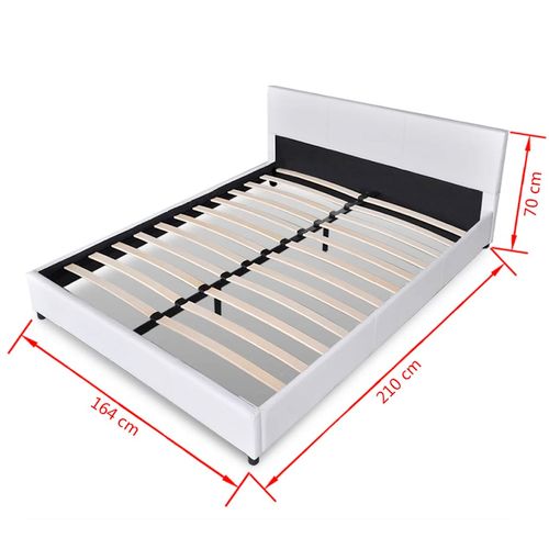 Okvir za krevet od umjetne kože bijeli 160 x 200 cm slika 20