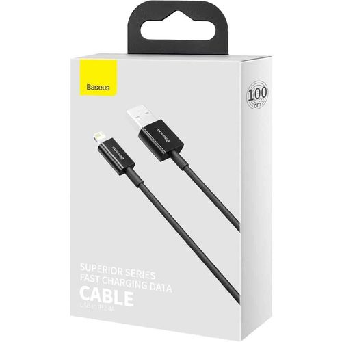 Baseus Superior Series kabel USB na iPhone 2.4A 1m (crni) slika 1