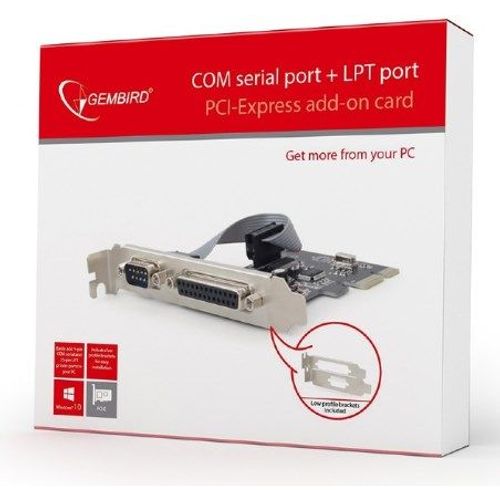 PEX-COMLPT-01 Gembird COM serial port+LPT port PCI-Express add-on card, +extra low-profile bracket slika 1