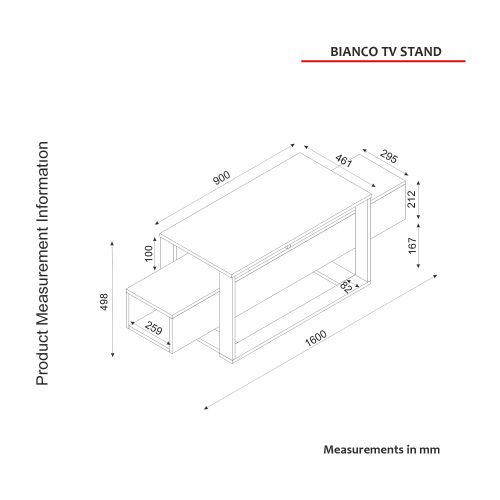 Woody Fashion TV stalak BIANCO, boja Travertine slika 9