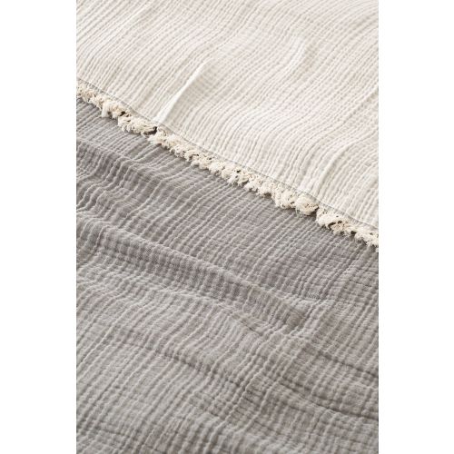 Muslin Yarn Dyed - Grey Grey Double Bedspread slika 2