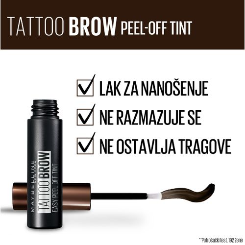 Maybelline New York Tattoo Brow Peel-Off gel za obrve Brown slika 6