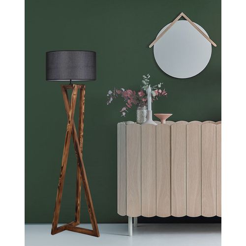 Maçka Yanık Ahşap Lambader Silindir Hasır Siyah Abajurlu Brown
Black Floor Lamp slika 1