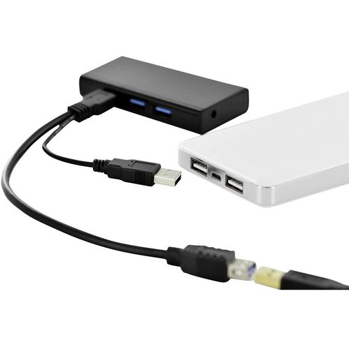 Digitus USB kabel USB 3.2 gen. 1 (USB 3.0) USB-A utikač, USB-A utičnica 0.30 m crna okrugli, dvostruko zaštićen DB-300140-003-S slika 3