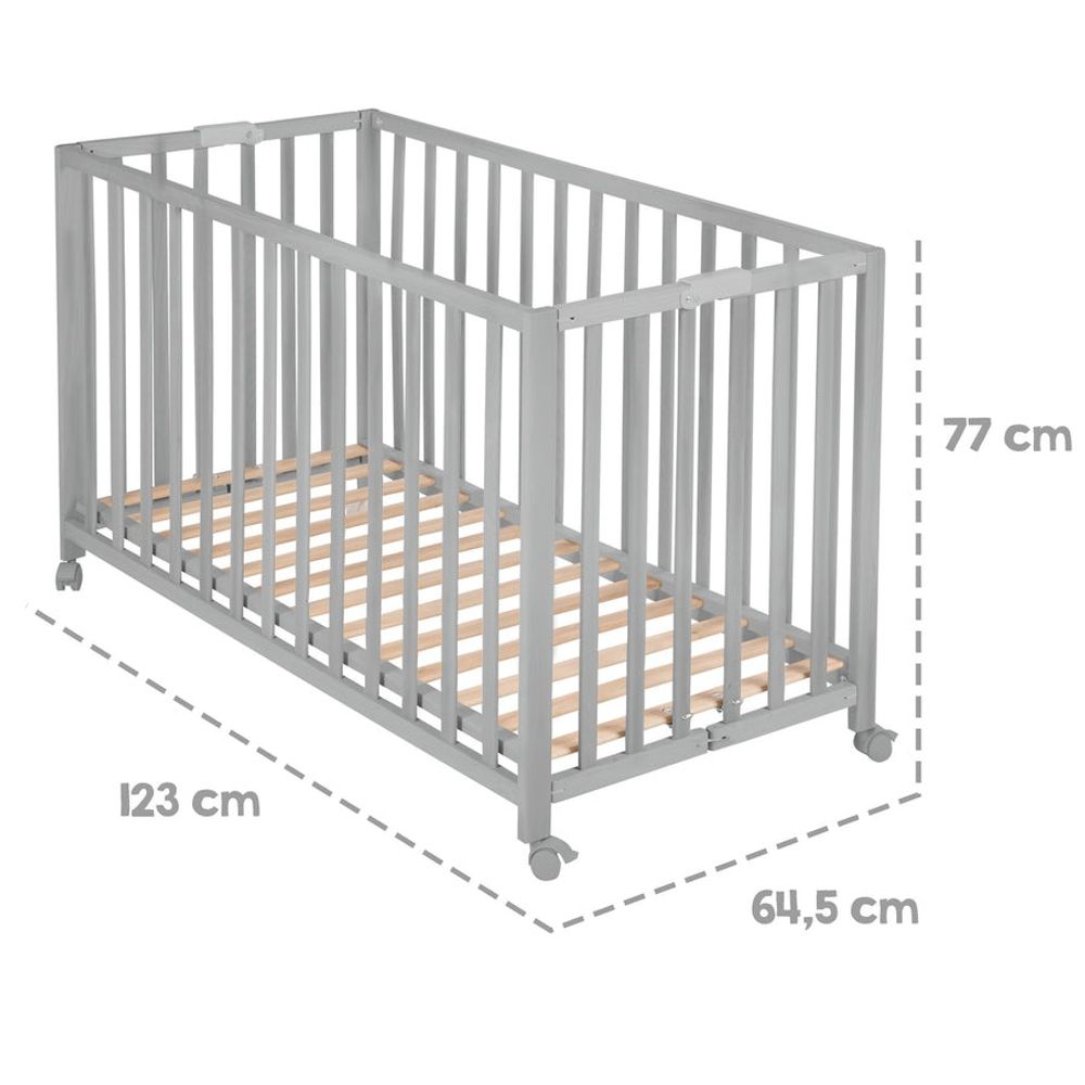  Roba Kids Sklopivi krevetac 60x120 cm, Sivi slika 10
