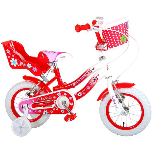 Dječji bicikl Volare Lovely 12" s dvije ručne kočnice crveno-bijeli slika 2