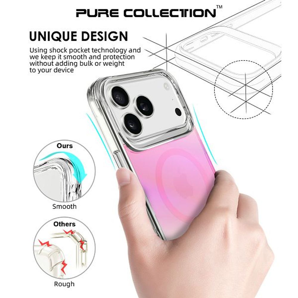 MM TPU IPHONE 17 PRO MAX DROP-PROOF PURE SPLENDOUR MAGSAFE pink slika 2