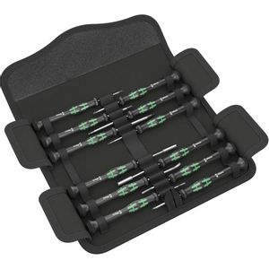 Wera Kraftform Micro 12 Electronics 1 elektronika, precizna mehanika komplet odvijača 12-dijelni ravni prorez, križni phillips, unutarnji šesterokutni, napinjač, TORX BO, TORX Plus, MIcrostix