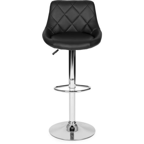 Modernhome barski stolac s naslonom- eko koža - crni  slika 2