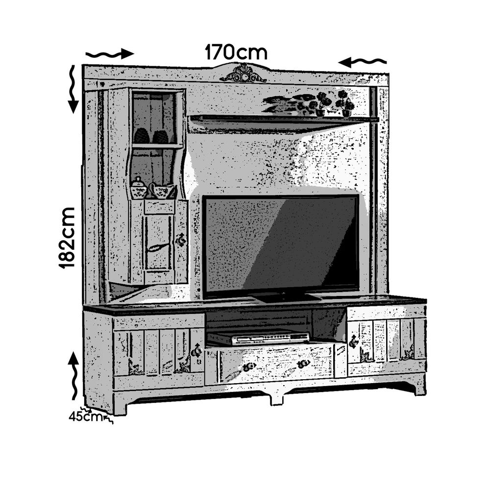 Gazel White Brown TV Unit slika 3