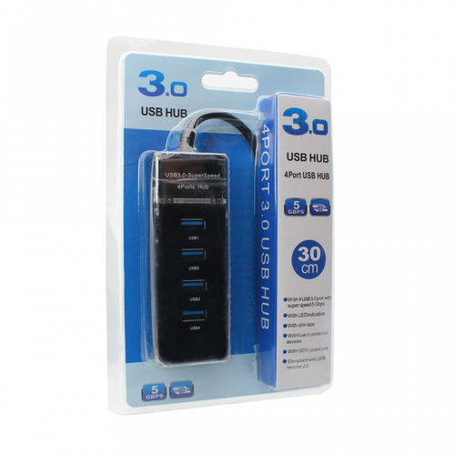 USB 3.0 HUB 4 porta JWD-U36 crni slika 1