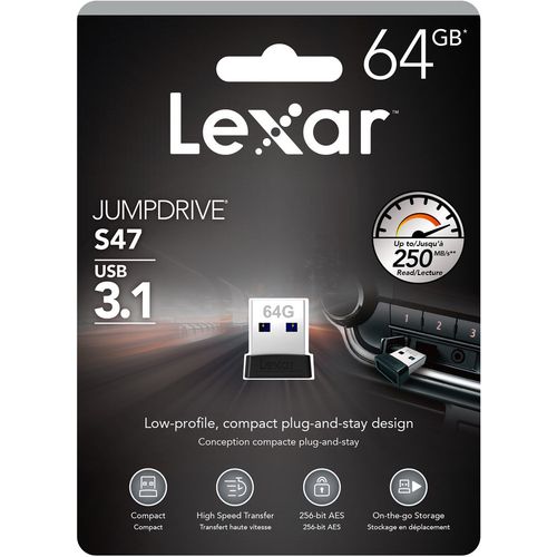 Lexar JumpDrive S47 USB3.1 64GB ,Black Plastic Housing, up to 250MB/s slika 4